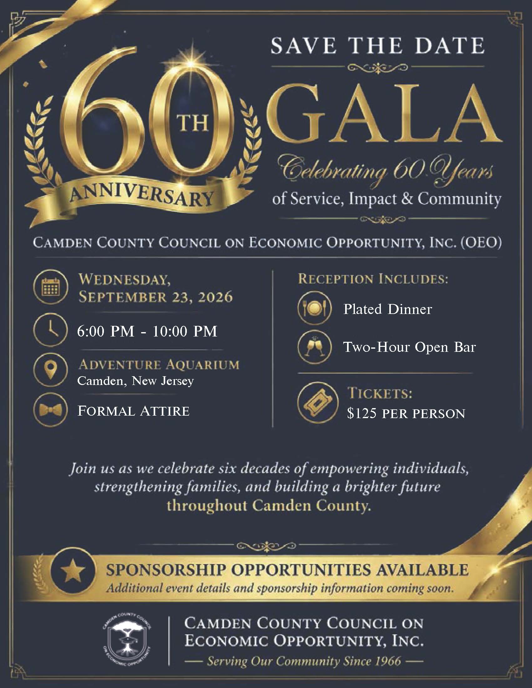60th Anniversary Gala Save the Date